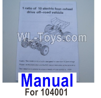Wltoys 104020 Parts Manual Instruction in English.